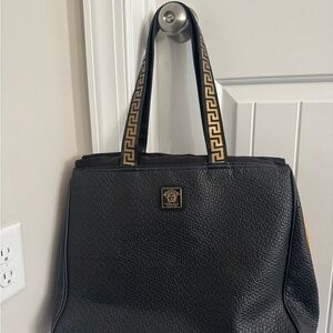 Versace Black and Gold Tote Bag